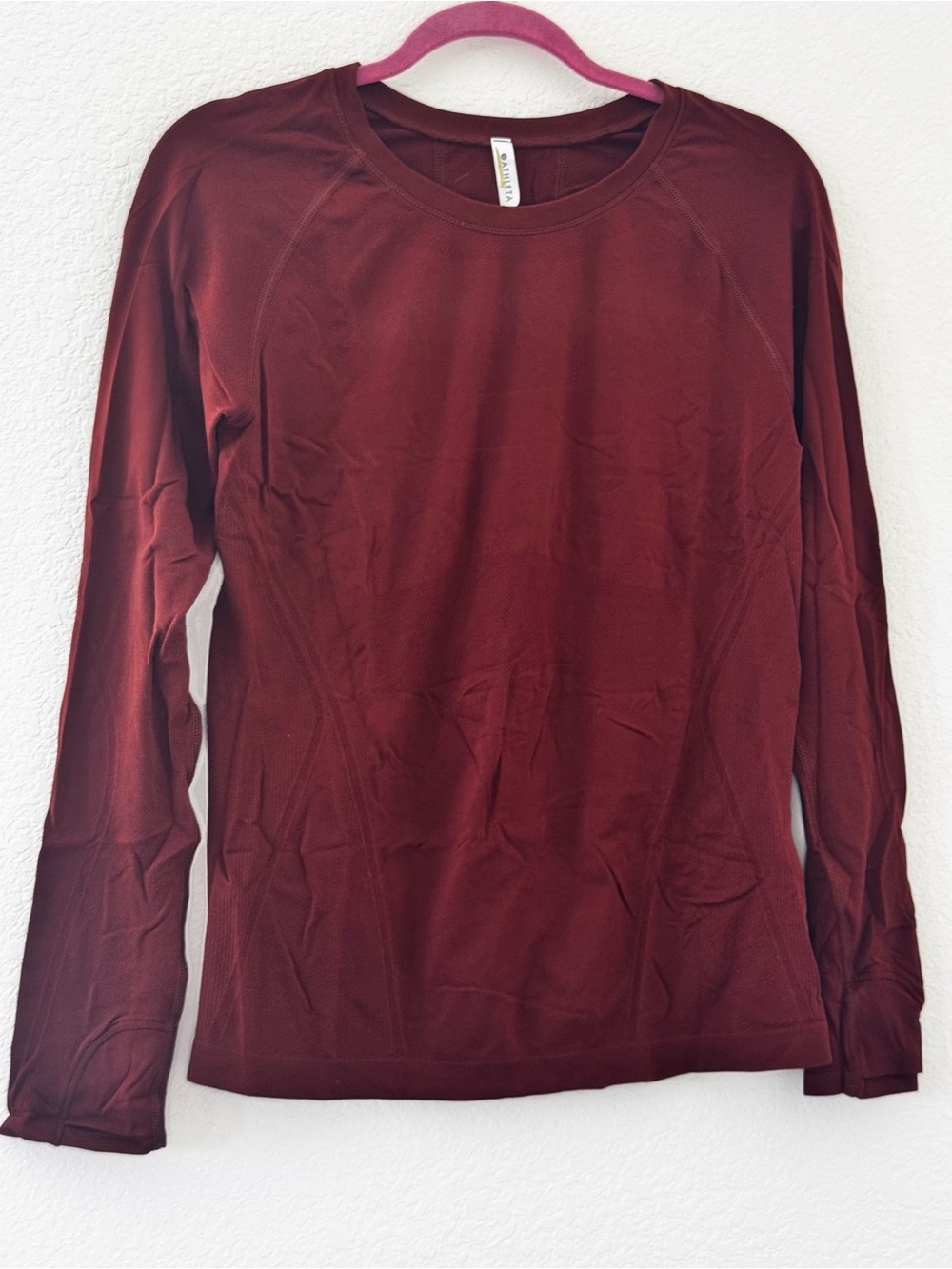 Athleta Momentum Seamless Longsleeve Top Garnet
